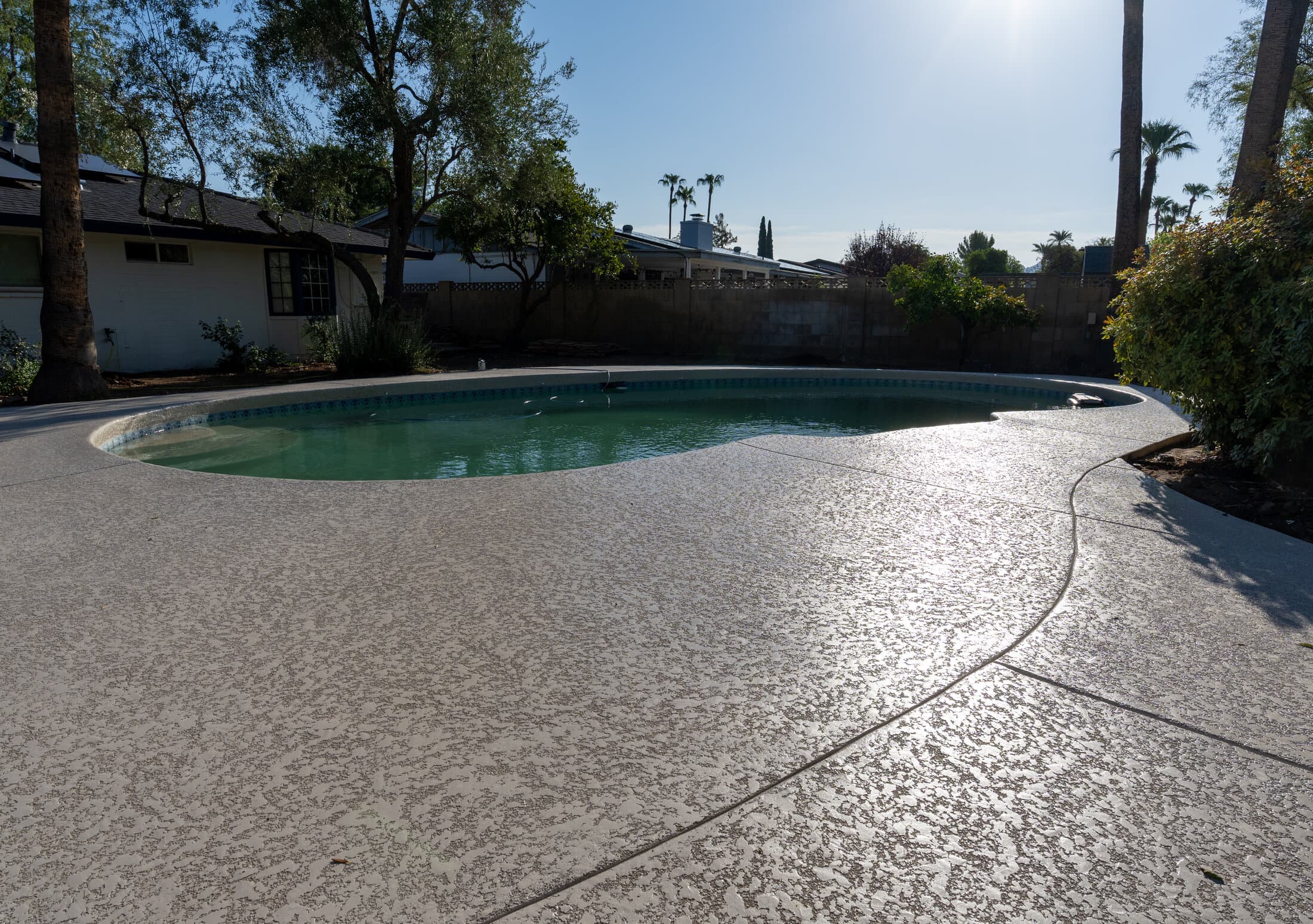Freshly resurfaced pool deck in the Greater Phoenix Area